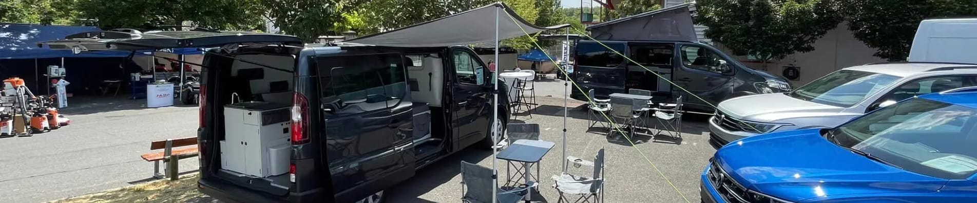 Flex aménagé exposé sur un événement