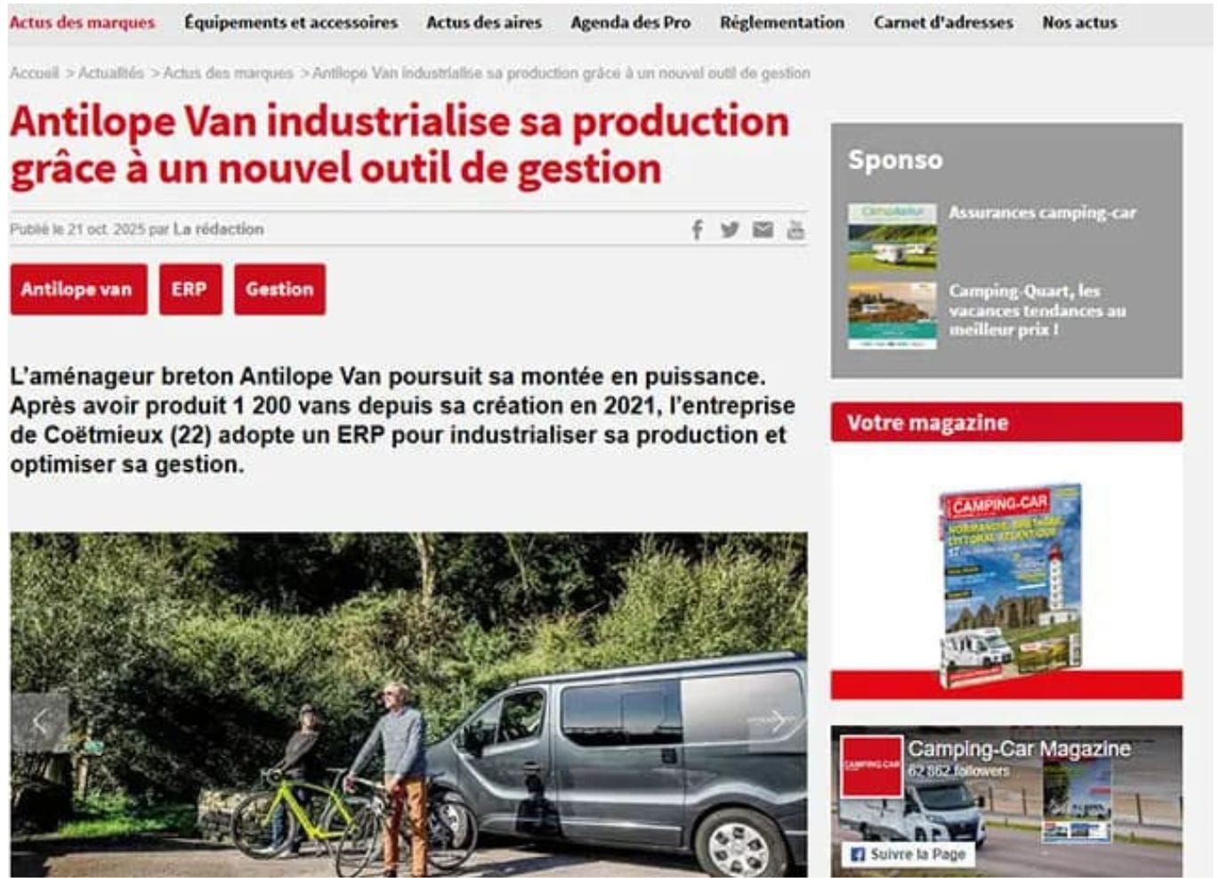 CAMPING-CAR octobre 2025 marque ANTILOPE VAN