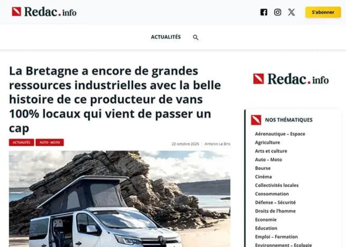 REDAC INFO 2025 marque ANTILOPE VAN