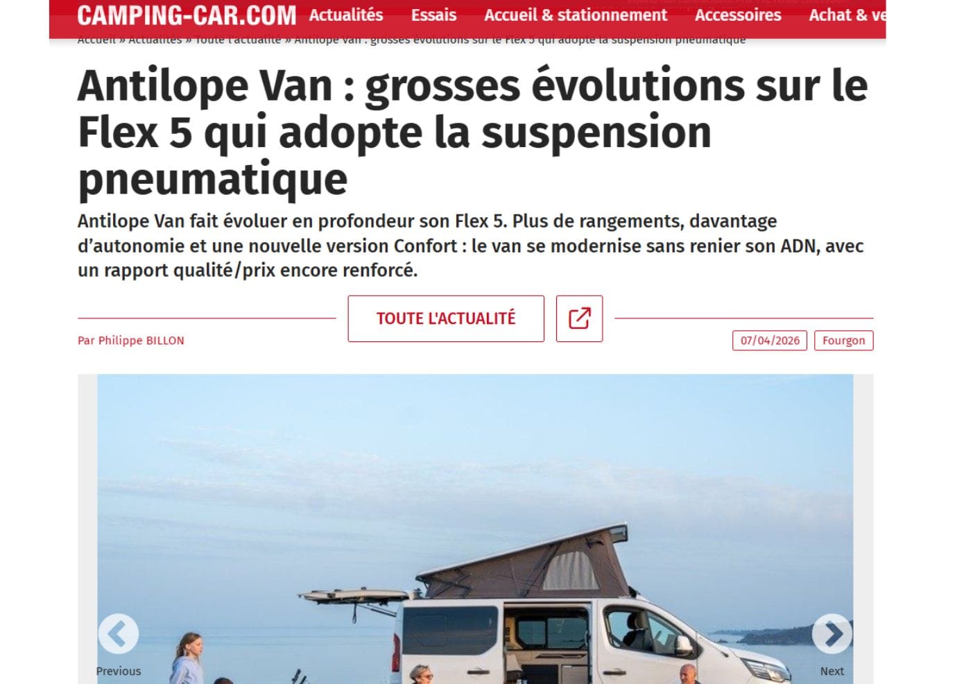 CAMPING-CAR avril 2026 Flex 5 Confort