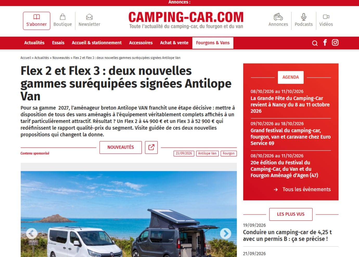 Flex 2 et Flex 3 : deux nouvelles gammes suréquipées signées Antilope Van