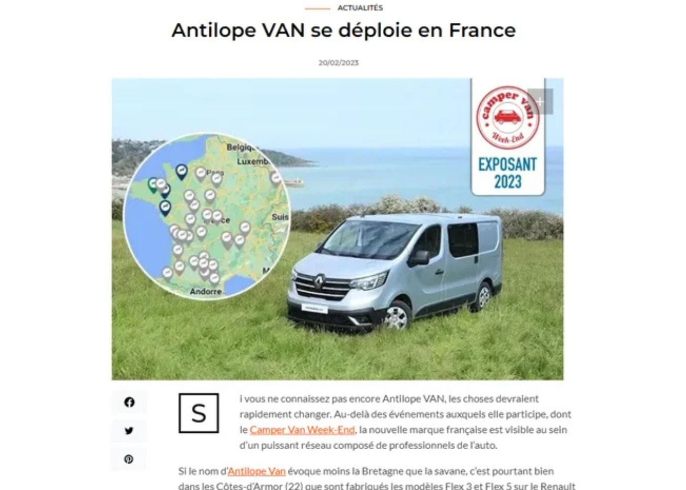 Antilope VAN réseau France distributeurs