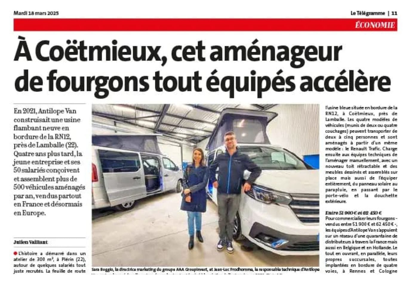 LE TELEGRAMME Antilope VAN Marque